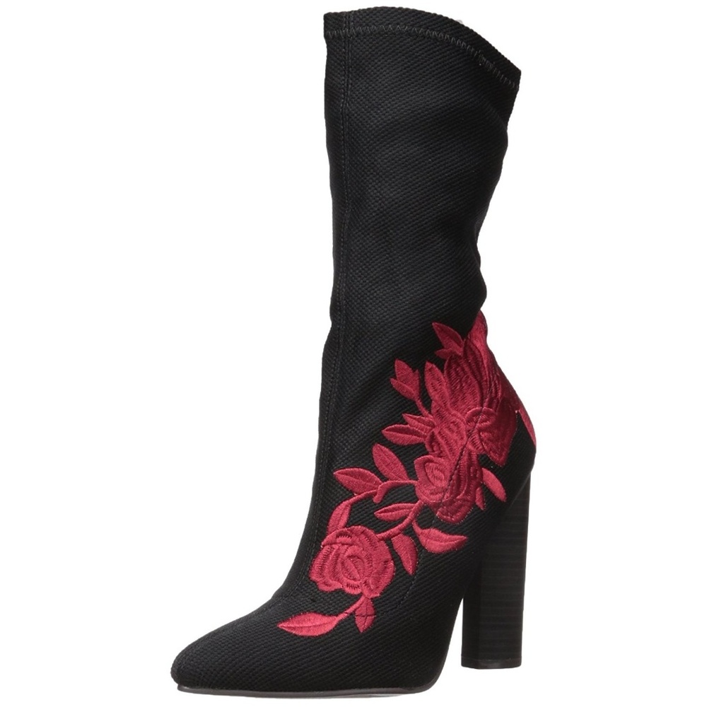 Qupid PARMA-08 Womens Fabric Pointed Toe Mid-Calf